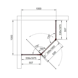 Душевой уголок Timo T69 100x100 см золото матовое